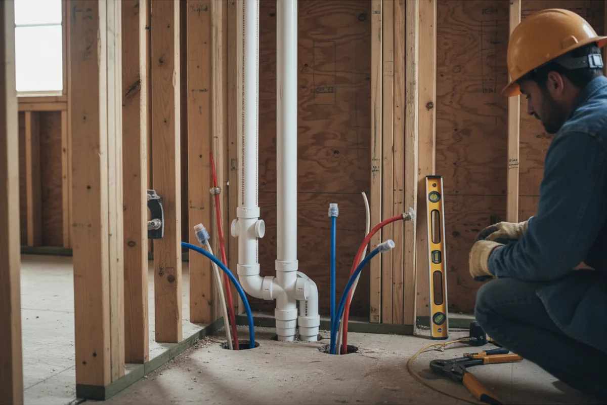 Drain and supply rough-in during Toilet Repair and Installation in Trimble